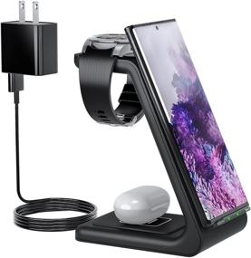 img 4 attached to Multipurpose Wireless Charger Stand Dock for Samsung devices with 18W QC Adapter Included