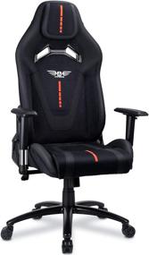 img 4 attached to 🎮 Acethrone Gaming Chair: High Back PU Leather Racing Style with Headrest and Lumbar Support, Adjustable Armrests, 360° Swivel – Orange/Black