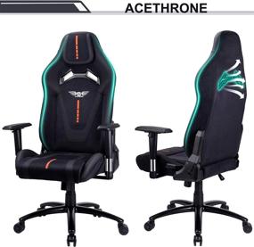 img 2 attached to 🎮 Acethrone Gaming Chair: High Back PU Leather Racing Style with Headrest and Lumbar Support, Adjustable Armrests, 360° Swivel – Orange/Black