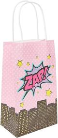 img 1 attached to Pack of 24 Pink Comic Book Hero Party Favor Bags for Girls' Birthday with Convenient Handles