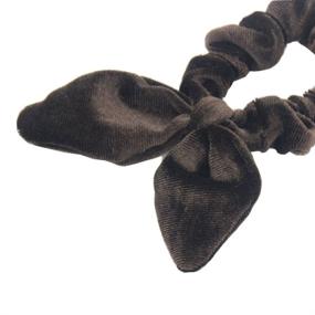 img 1 attached to 🐰 SUSULU 12pcs Mixed Bunny Velvet Scrunchies: Stylish Elastic Hair Ties with Rabbit Ear Bands for Women's Ponytails