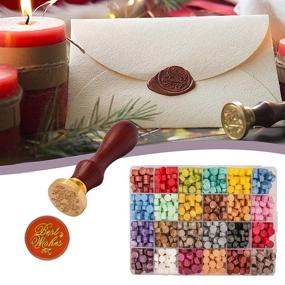 img 3 attached to 📦 FONSWEA 748Pcs Sealing Wax Beads Set for Vintage Crafts: Wax Seal Stamp Kit with Melting Spoon, Wax Stamp Warmer, Metallic Pens, and Tea Candles - 24 Colors