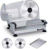 200w electric meat slicer with two 7.5&#34; removable stainless steel blades & one 🔪 tray - child lock protection, adjustable thickness - ideal for meat, cheese, and bread slicing логотип