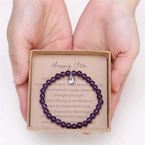 img 2 attached to 💜 Sterling Silver Amethyst Bracelet for Girls | Birthday Jewelry