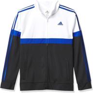 stylish adidas boys' colorblock tricot jacket: a perfect blend of fashion and functionality logo