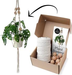 img 4 attached to 🧶 Macrame Kits for Beginners: Ideal for Macrame Plant Hanger, Wall Hanging. Includes 3ply 100% Cotton Rope, 1,1" (30mm) Beads & Easy-to-Follow DIY Beginner’s Guide