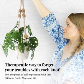 img 3 attached to 🧶 Macrame Kits for Beginners: Ideal for Macrame Plant Hanger, Wall Hanging. Includes 3ply 100% Cotton Rope, 1,1" (30mm) Beads & Easy-to-Follow DIY Beginner’s Guide