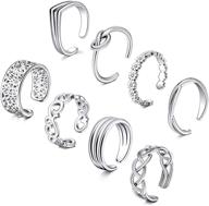 💍 d.bella adjustable toe rings for women - rose gold and silver set of open toe rings, perfect foot and finger jewelry for summer beach - hypoallergenic and stylish logo