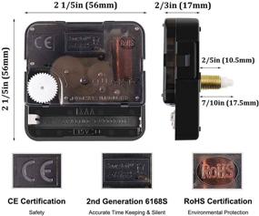 img 3 attached to StFlyBro 2 Pieces Non Ticking Clock Movement Mechanism with 5 Pack Clock Hands – DIY Quartz Clock Motor Kit for Battery Operated Repair Parts Replacement – 7/10in (17.5mm)