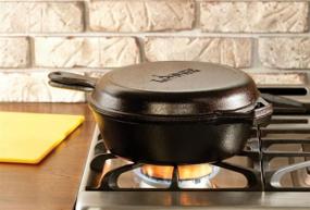 img 1 attached to 🍳 Premium Lodge Combo Cooker Cast Iron, 10.25" Black: Superior Durability and Versatility