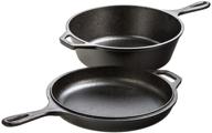 🍳 premium lodge combo cooker cast iron, 10.25" black: superior durability and versatility logo