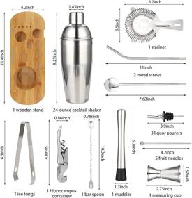 img 2 attached to 🍹 Bartender Beginners Premium Bar: Sleek Bamboo Professional Kit