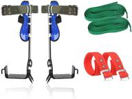 ebees tree climbing spikes: durable 2 gear stainless steel climbing gear for trees with safety straps logo