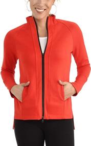 img 3 attached to Women's Long Sleeve Full Zip Raglan Track Jacket by Seek No Further, Fruit of the Loom