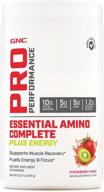 gnc pro performance essential amino complete plus energy strawberry kiwi 15.9 oz - supports muscle recovery and enhances stamina logo