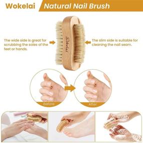 img 3 attached to 🧼 Set of 2 Natural Wooden Bristle Nail Brushes - Non-Slip Grip Hand & Foot Scrubber for Fingernail and Toenail Cleaning - Manicure & Pedicure Supplies Ideal for Men, Women, and Girls