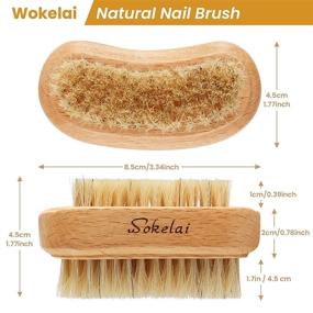 img 2 attached to 🧼 Set of 2 Natural Wooden Bristle Nail Brushes - Non-Slip Grip Hand & Foot Scrubber for Fingernail and Toenail Cleaning - Manicure & Pedicure Supplies Ideal for Men, Women, and Girls