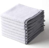 🧽 wenzhi kitchen dish cloths: pack of 8 grey cleaning dish rags for effective dishes washing - cotton terry absorbent wash cloth, size 12x12 inches logo