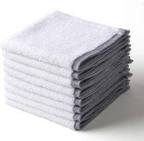 img 4 attached to 🧽 Wenzhi Kitchen Dish Cloths: Pack of 8 Grey Cleaning Dish Rags for Effective Dishes Washing - Cotton Terry Absorbent Wash Cloth, Size 12x12 Inches