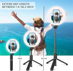 img 3 attached to 🤳 Enhance Your Selfies with the LKUA 6.3" Selfie Stick Ring Light: Tripod, Fill Light, and Wireless Remote for iPhone & Android