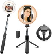 🤳 enhance your selfies with the lkua 6.3" selfie stick ring light: tripod, fill light, and wireless remote for iphone & android logo