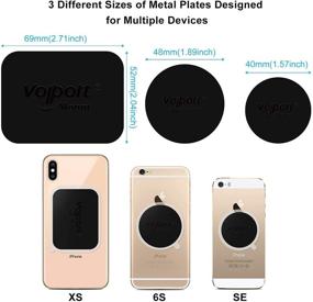 img 2 attached to 📱 VOLPORT Mount Metal Plate: 6-Pack Metallic Plates for Magnetic Phone Mounts - Adhesive Replacement for iPhone 12 - Rectangle & Round Black Disc Stickers