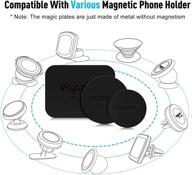 📱 volport mount metal plate: 6-pack metallic plates for magnetic phone mounts - adhesive replacement for iphone 12 - rectangle & round black disc stickers logo