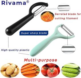 img 1 attached to 🥕 Rivama 4-Pack Vegetable Peeler Set - Ultra-Sharp Stainless Steel Kitchen Peeler for Tomatoes, Potatoes, Carrots, Apples, Veggies, Melons, and More