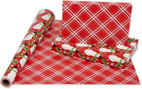 img 3 attached to 🎅 Jumbo Roll of American Greetings Reversible Christmas Wrapping Paper - Santa and Snowflakes Design (1 Pack, 175 sq. ft.)