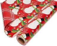 🎅 jumbo roll of american greetings reversible christmas wrapping paper - santa and snowflakes design (1 pack, 175 sq. ft.) logo