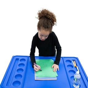 img 2 attached to 🌊 Children's Factory - 1138-24 - Large Neptune Double-Basin Table & Lid Set, Preschool/Homeschool/Playroom Sensory Table for Toddlers, Kids Sand and Water Table, Blue