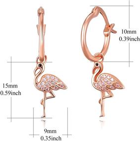 img 3 attached to 🦩 TANGPOET Flamingo Earrings: Hypoallergenic & Sensitive Skin Friendly Girls' Jewelry