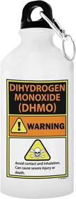 img 1 attached to 💦 Hilarious Warning Label H20 Pun Gift: ThisWear Dihydrogen Monoxide Aluminum Water Bottle with Cap & Sport Top