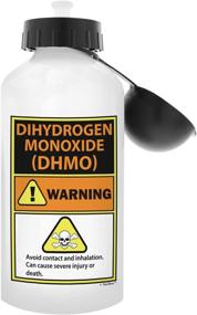 img 2 attached to 💦 Hilarious Warning Label H20 Pun Gift: ThisWear Dihydrogen Monoxide Aluminum Water Bottle with Cap & Sport Top