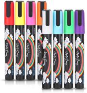 🎨 agptek led writing menu board fluorescent marker pen set - 8 vibrant colors logo