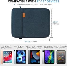 img 3 attached to 📱 TimoVo Tablet Sleeve Case for iPad 9th 8th 7th Gen 10.2, iPad Air 4 10.9, iPad Pro 11 (2018-2021), Galaxy Tab A7 10.4, S6 Lite 2020 - Shoulder Pocket Bag with Handle