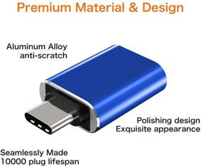 img 3 attached to 💻 USB-адаптер JXMOX USB C к USB [2 шт.] - Совместим с MacBook Pro, Chromebook, Pixelbook, Microsoft Surface Go, Galaxy S8 S9 S10 S20, Note 8 9, Pixel 2 3 - Thunderbolt 3 к USB 3.0 OTG-адаптер (синий)