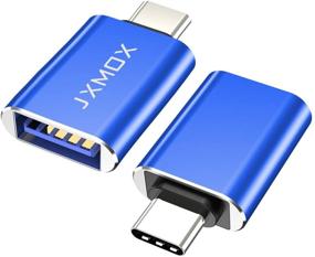 img 4 attached to 💻 USB-адаптер JXMOX USB C к USB [2 шт.] - Совместим с MacBook Pro, Chromebook, Pixelbook, Microsoft Surface Go, Galaxy S8 S9 S10 S20, Note 8 9, Pixel 2 3 - Thunderbolt 3 к USB 3.0 OTG-адаптер (синий)