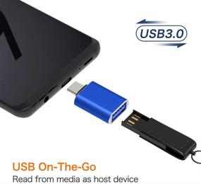 img 2 attached to 💻 USB-адаптер JXMOX USB C к USB [2 шт.] - Совместим с MacBook Pro, Chromebook, Pixelbook, Microsoft Surface Go, Galaxy S8 S9 S10 S20, Note 8 9, Pixel 2 3 - Thunderbolt 3 к USB 3.0 OTG-адаптер (синий)