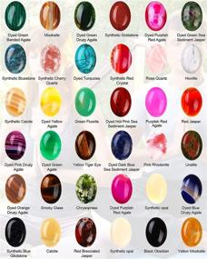 img 3 attached to 🌟 40 Pieces Mixed Natural Stone Cabochon Set - Oval Crystal Gemstone Flat-back Bead Cabochon Collection for Jewelry Making, 18 x 25 mm/ 0.7 x 1.0 Inch