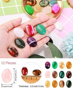 img 2 attached to 🌟 40 Pieces Mixed Natural Stone Cabochon Set - Oval Crystal Gemstone Flat-back Bead Cabochon Collection for Jewelry Making, 18 x 25 mm/ 0.7 x 1.0 Inch