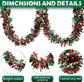 img 2 attached to 🎄 Waydress 39.4 Feet Colorful Christmas Tinsel Garland – Glittering Tinsel Twist Streamer for Christmas Tree Decoration, Outdoor & Indoor Wedding Décor – Wide Cut Metallic Christmas Hanging Garland