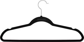 img 3 attached to 👗 BKH1091 Non-Slip Velvet Hangers: Space-Saving, Durable 25-Pack, Black Color