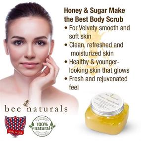 img 2 attached to 🐝 Лучший скраб для тела Bee Naturals: натуральный медовый сахарный пилинг для сияющей кожи - лицо, тело и руки - повышает цвет лица и здоровье кожи