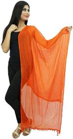 img 3 attached to Модный аксессуар для шифоновых шарфов Dupatta