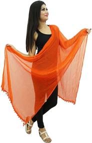 img 4 attached to Модный аксессуар для шифоновых шарфов Dupatta