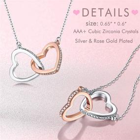 img 2 attached to 🎁 Heart Interlocking Necklace for Daughter/Granddaughter from Mom, Dad, Grandma - Perfect Birthday & Christmas Gift for Teen Girls & Women