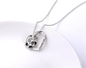 img 1 attached to 🐾 Charming 925 Sterling Silver Cute Animal Heart Pendant Necklace with Engraved Words, 18 inch Chain - Perfect Women's and Girls' Birthday Gift Jewelry