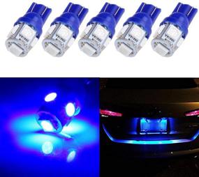 img 4 attached to cciyu 194 Super Bright LED Bulbs T10-5-5050-SMD License Plate Light Lamp Wedge T10 168 2825 W5W Blue (Pack of 5)