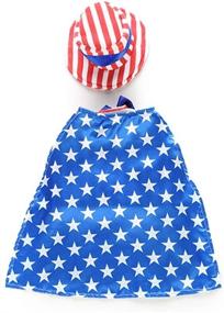 img 1 attached to Delifur Dog Costume: Stylish USA Flag Pet Stripes Clothes with Hat for Independence Day or Memorial Day Celebration